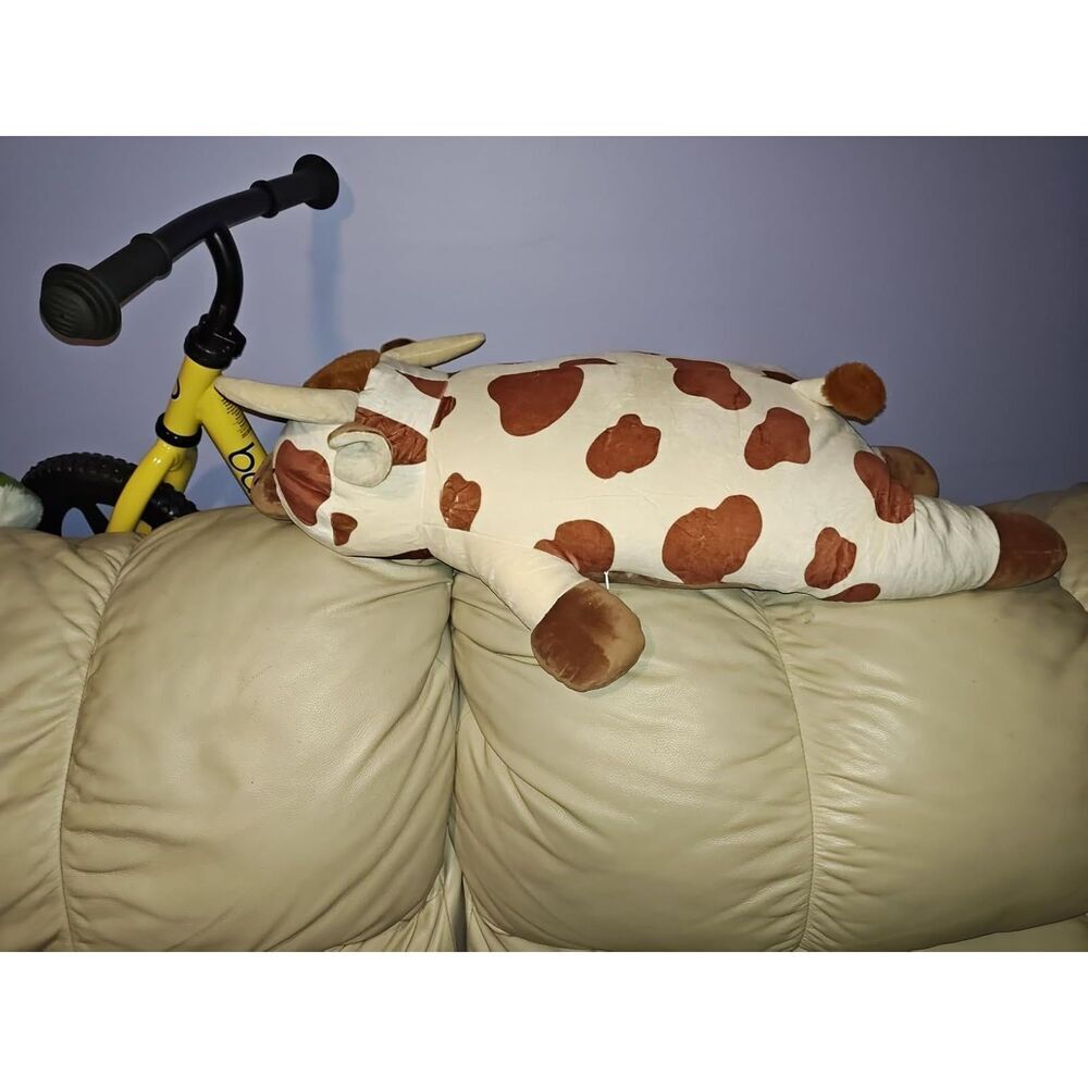 30'' Auspicious Beginning Giant Cute Spotted Highland Cow Plush Stuffed Animal - Picture 3 of 7